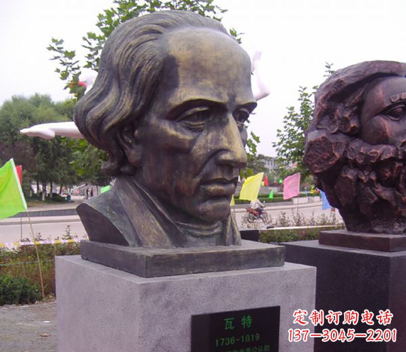 保定瓦特胸像名人铜雕