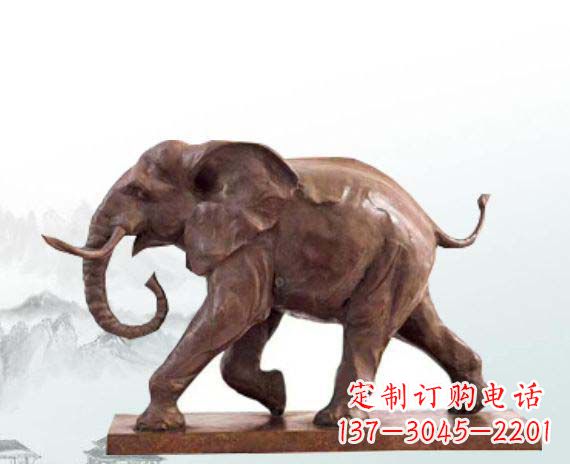保定晚霞红大象公园动物石雕