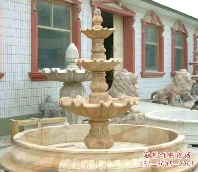 保定晚霞红大型喷泉石雕 (3)