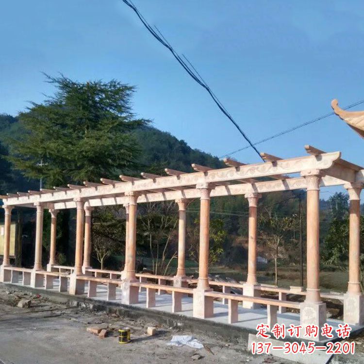 保定晚霞红花架长廊