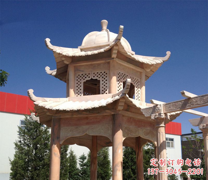 保定晚霞红景观凉亭雕塑