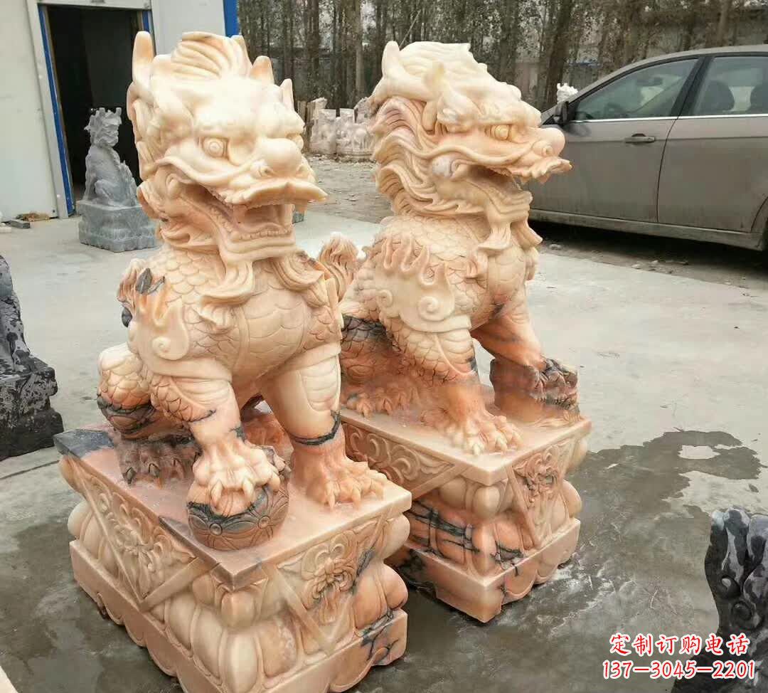 保定晚霞红酒店麒麟门墩