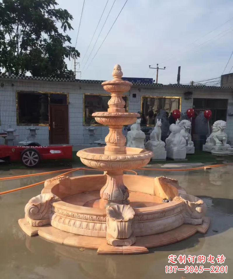 保定晚霞红欧式流水喷泉