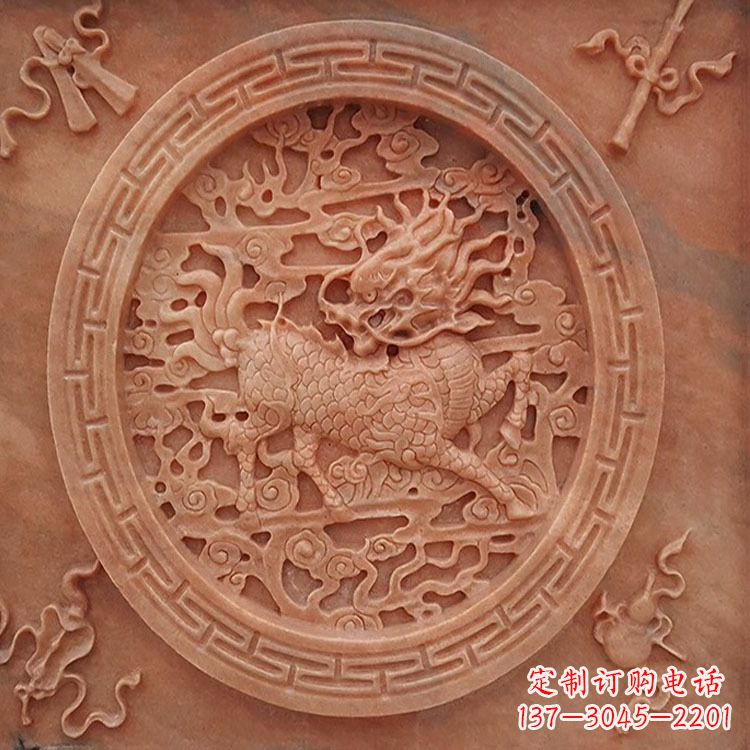 保定晚霞红麒麟建筑装饰壁画