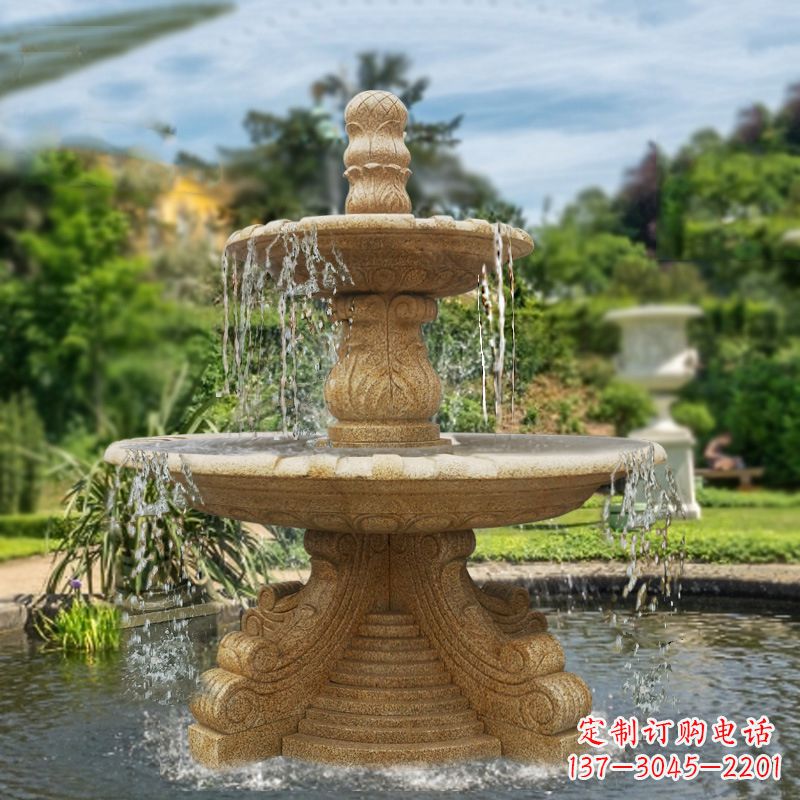 保定晚霞红石雕喷泉