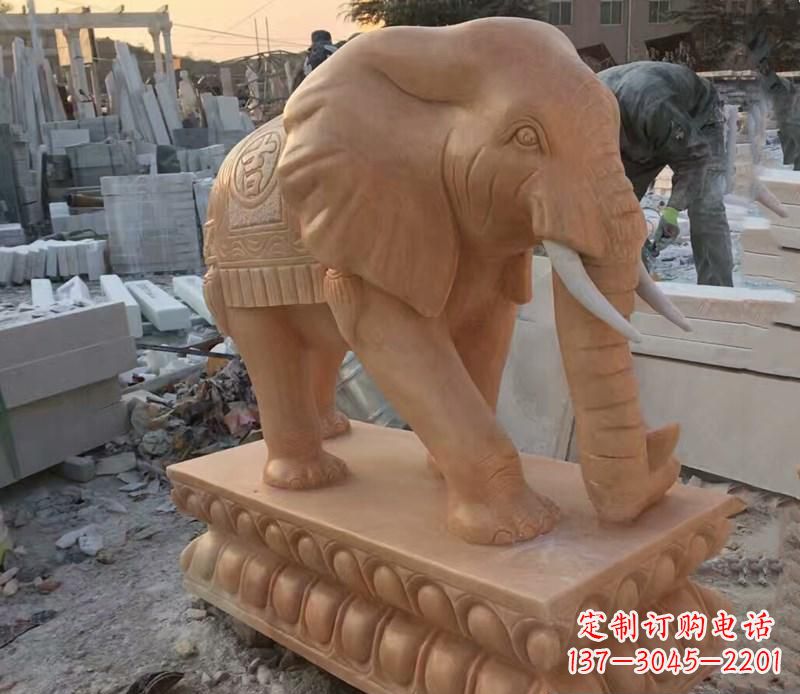 保定晚霞红元宝招财大象