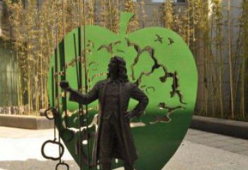 保定苹果铜雕，传承西方经典名人物牛顿