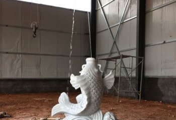 保定汉白玉石鲤鱼雕塑，让你的梦想成真！