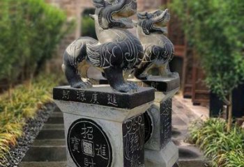 保定貔貅石雕小区看门雕塑