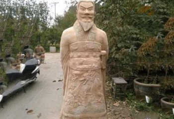 保定中领雕塑：以秦始皇晚霞红石雕像闻名