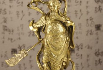 保定中领雕塑|关羽铜像：令人惊叹的纯黄铜武财神