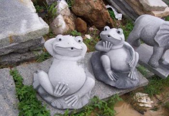 保定别具一格的青石青蛙喷水雕塑