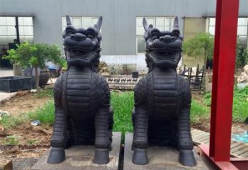 保定青铜精美麒麟雕塑，注入艺术气息