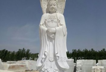 保定观赏性质的三面观音石雕塑