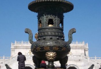 保定三足香炉铜雕唯美重现历史