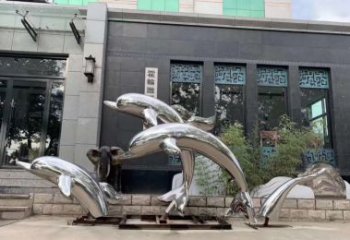 保定高端定制不锈钢海豚雕塑