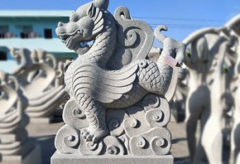 保定造型独特的上古四灵之青龙砂岩石雕塑