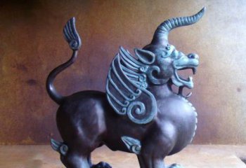 保定传承中国神兽文化的独角兽铜雕塑