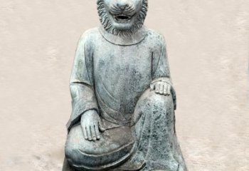 保定中领雕塑：生肖虎-兽首人身石雕精品
