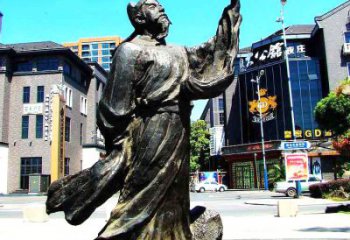 保定经典再现-李白铜雕塑