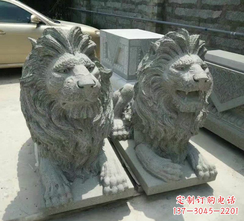 保定卧式狮子石雕