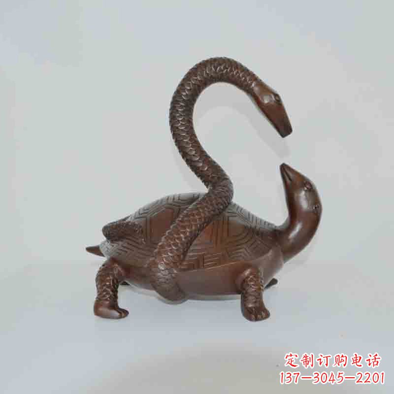 保定乌龟背蛇龟蛇铜雕