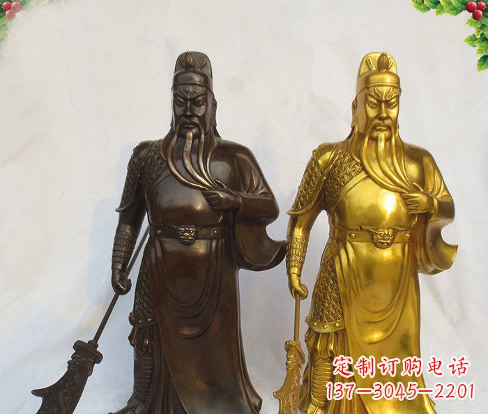 保定武财神持刀关公铜雕 (2)