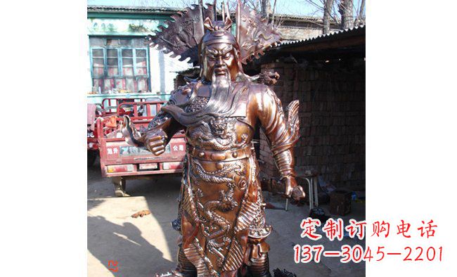 保定武财神持刀关公铜雕 (3)