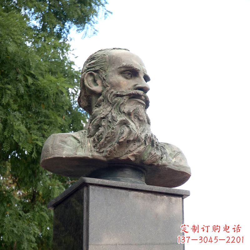 保定西方名人俄国现实主义作家托尔斯泰胸像雕塑摆件