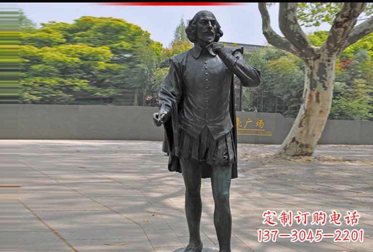 保定西方名人莎士比亚铜雕