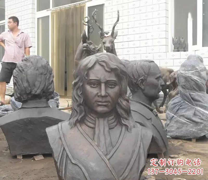 保定西方名人胸雕铜雕