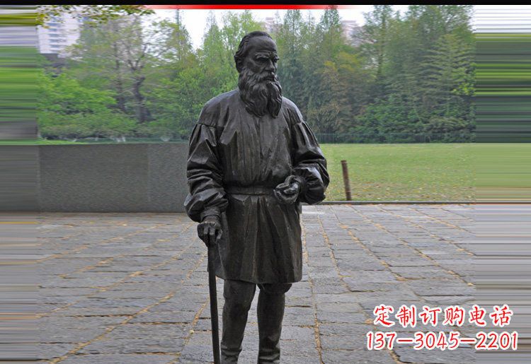 保定西方名人托尔斯泰铜雕