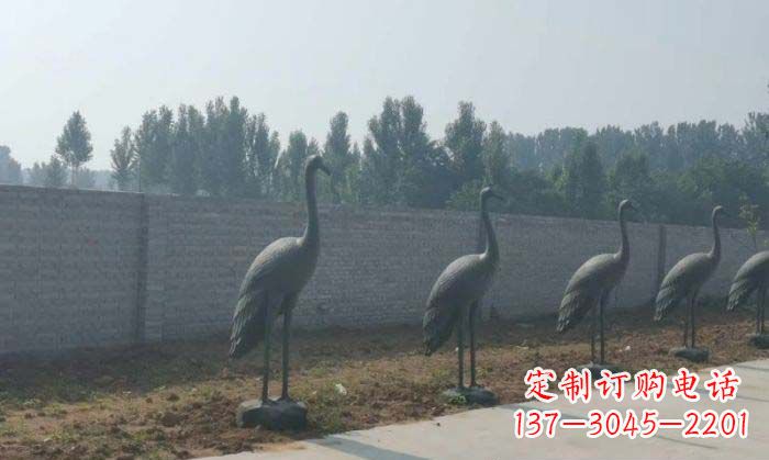 保定仙鹤抽象铜雕 (2)