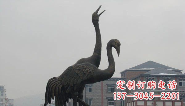 保定仙鹤公园景观铜雕