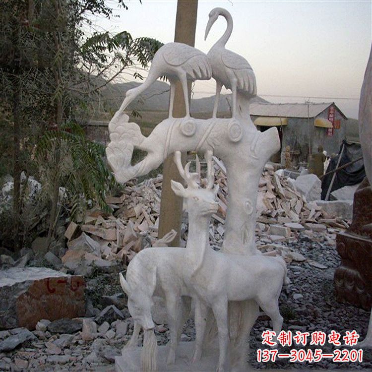 保定仙鹤石雕景观摆件