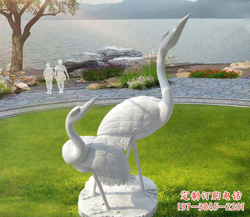 保定仙鹤石雕公园动物雕塑