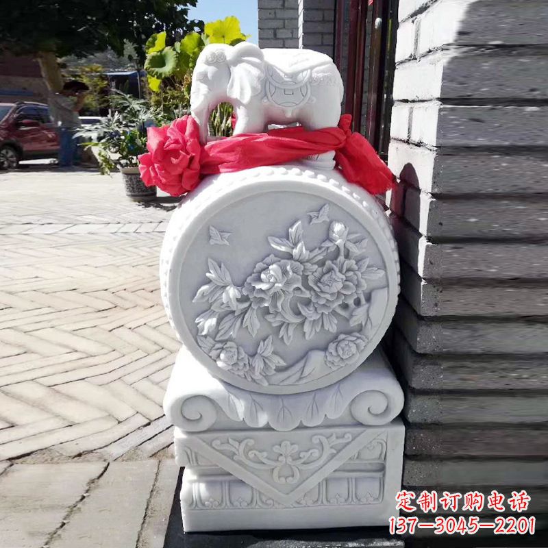 保定仙鹤石雕门墩