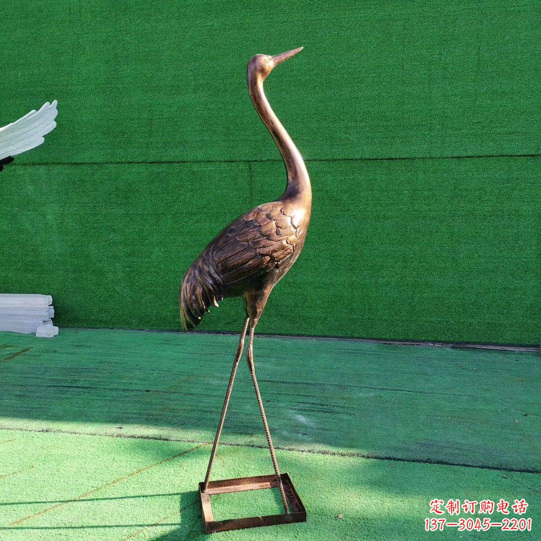 保定仙鹤衔芝铜雕