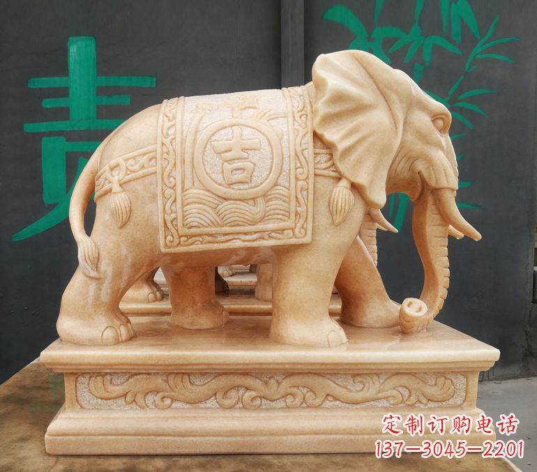 保定现代石雕大象雕像