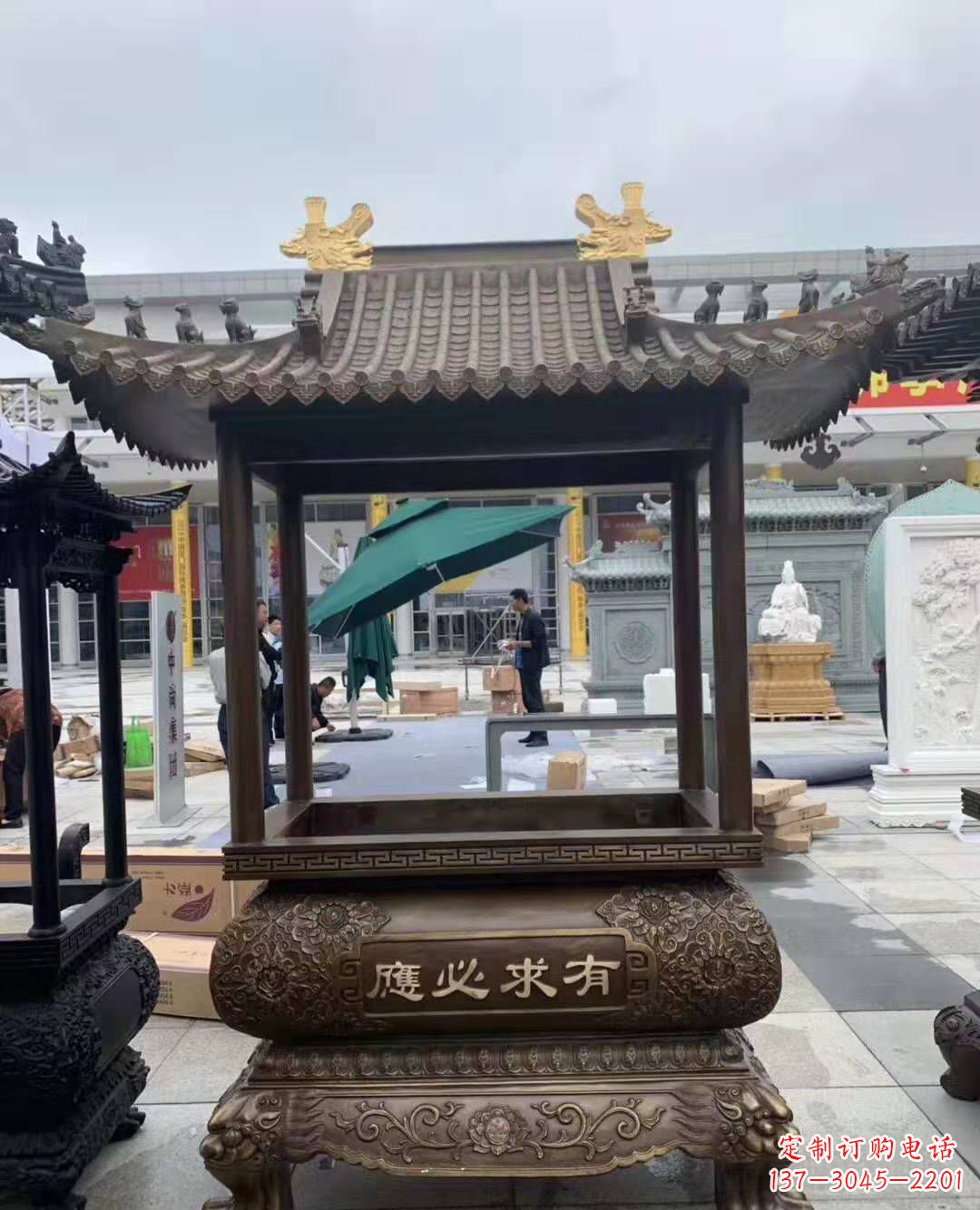 保定香炉铜雕户外摆件寺庙景观雕塑