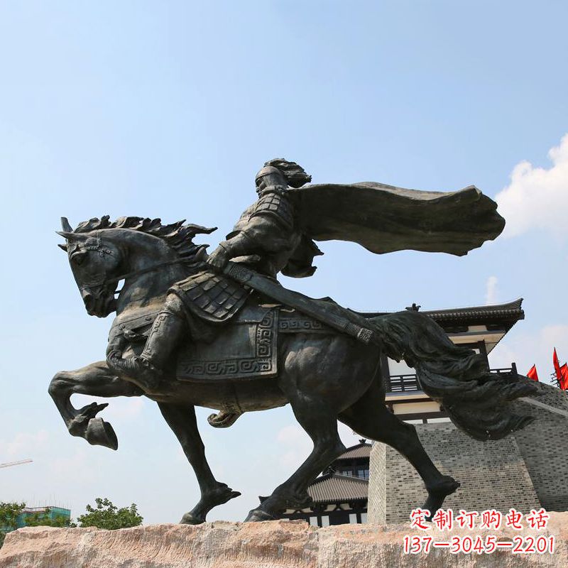 保定项羽骑马铜雕景观雕塑-景区景点历史名人西楚霸王雕像