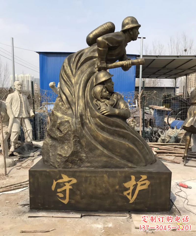保定消防员铜雕112