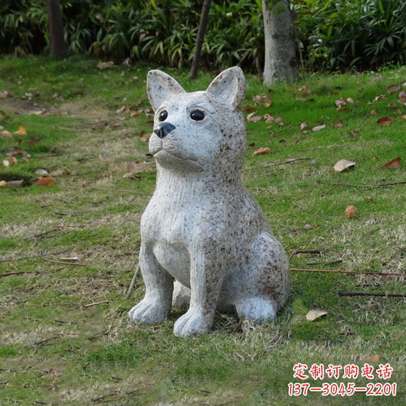 保定小狗花岗岩石雕