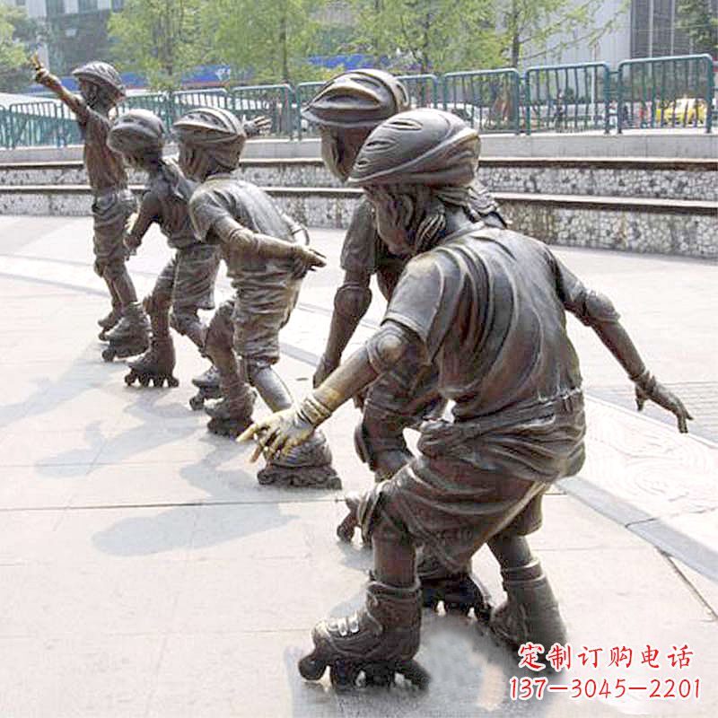 保定小孩滑旱冰广场运动主题雕塑