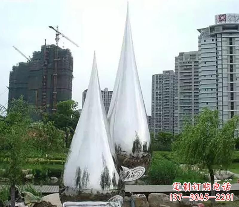 保定小区不锈钢水滴雕塑