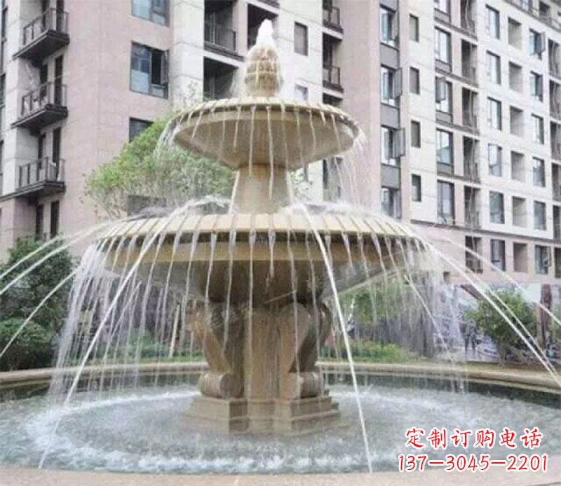 保定小区大型喷泉景观石雕