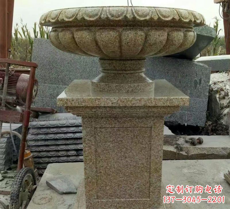 保定小区花岗岩花盆雕塑