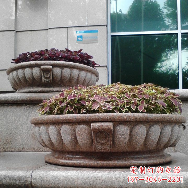 保定小区花岗岩石雕花盆