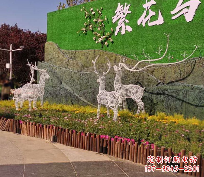 保定小区景观不锈钢梅花鹿