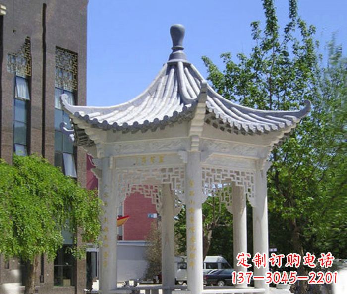 保定小区景观大理石凉亭